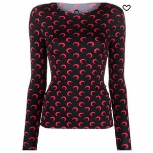 Marine Serre Body con fitted Shirt, Crescent Moon print